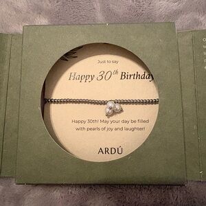 ARDU HAPPY 30th BIRTHDAY PEARL BRACELET NEW IN BOX
